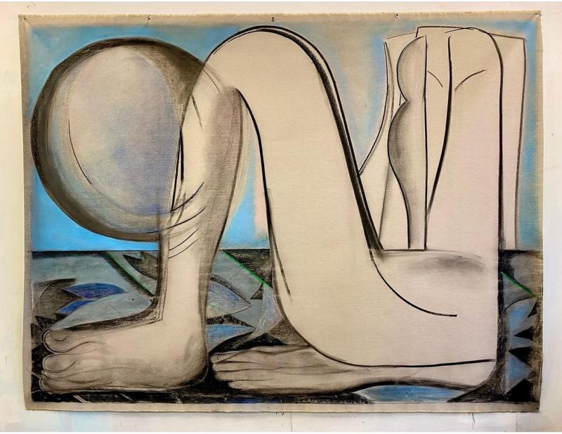 Femme devant le paysage